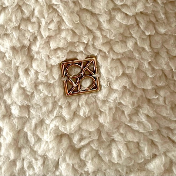 Calvin Klein Sherpa Style Cream Teddy Sweatshirt Jacket Large - Picture 5 of 9